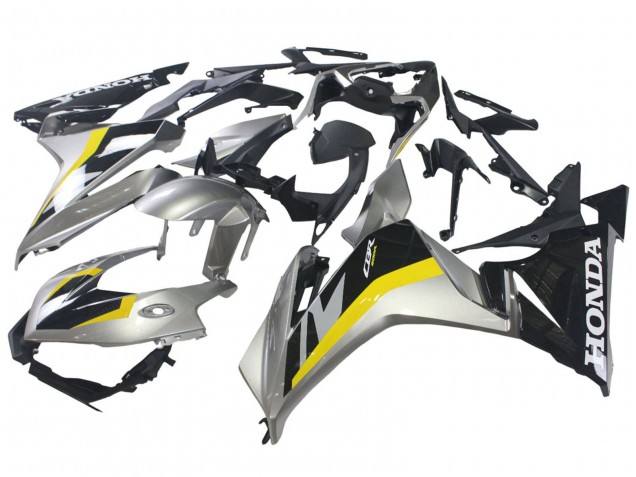 2022-2023 Honda CBR500R Motorcycle Fairings - Silver Yellow Glossy Black UK