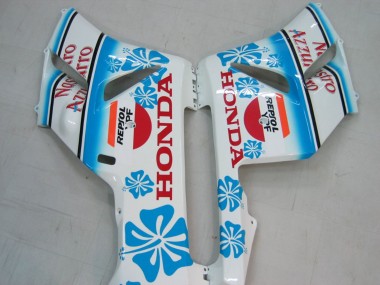 2004-2005 Honda CBR1000RR Motorcycle Fairings - White Blue Snow Nastro Azzurro 46 UK