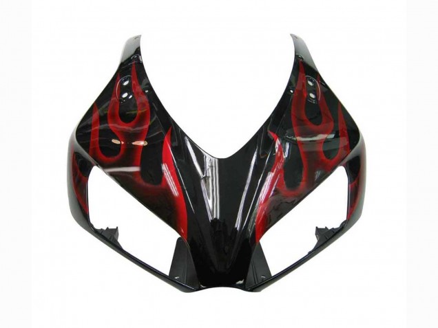 2006-2007 Honda CBR1000RR Motorcycle Fairing - Glossy Black Red Flame UK