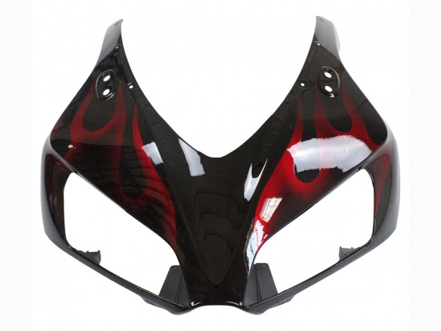 2006-2007 Honda CBR1000RR Motorcycle Fairing - Glossy Black Red Flame UK