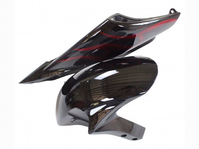 2006-2007 Honda CBR1000RR Motorcycle Fairing - Glossy Black Red Flame UK