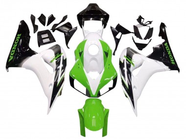 2006-2007 Honda CBR1000RR Motorcycle Fairing - White Green Glossy Black UK