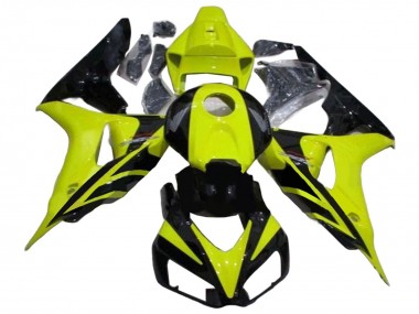 2006-2007 Honda CBR1000RR Motorcycle Fairings - Green Glossy Black Geometric UK