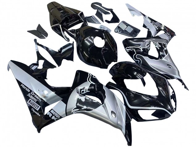 2006-2007 Honda CBR1000RR Motorcycle Fairings - Silver Glossy Black Red Bull UK