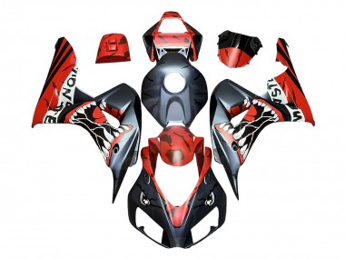 2006-2007 Honda CBR1000RR Motorcycle Fairings - Red Matte Black Monster Shark UK