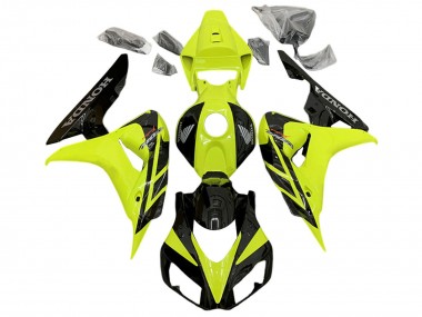 2006-2007 Honda CBR1000RR Motorcycle Fairings - Yellow Glossy Black UK