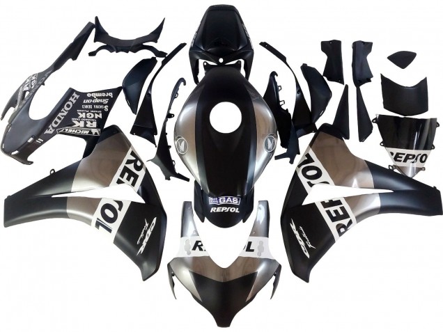 2008-2011 Honda CBR1000RR Motorcycle Fairings - Silver Matte Black Repsol UK
