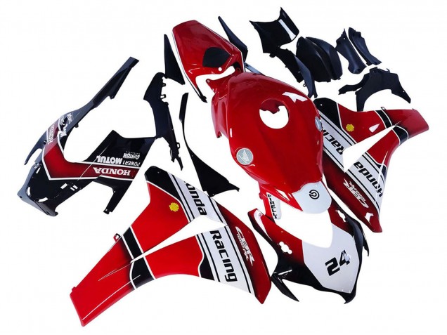 2008-2011 Honda CBR1000RR Motorcycle Fairings - White Red Glossy Black Racing 24 UK