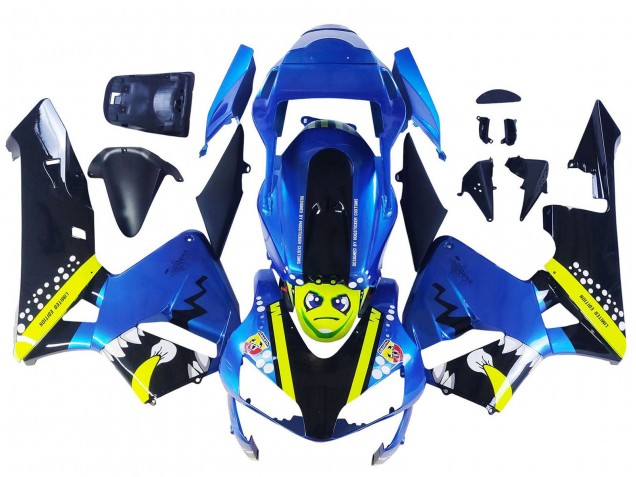 2003-2004 Honda CBR600RR Motorcycle Fairings - Blue Neon Yellow Glossy Black Shark UK