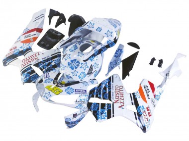 2003-2004 Honda CBR600RR Motorcycle Fairings - White Blue Red Nastro Azzurro 46 UK