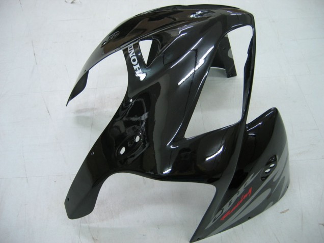 2005-2006 Honda CBR600RR Motorcycle Fairings - Glossy Black Grey Flame UK