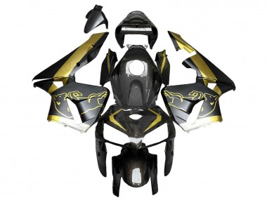 2005-2006 Honda CBR600RR Motorcycle Fairings - Black Gold Carbon Fiber UK