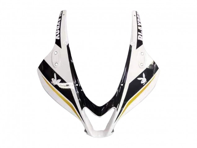 2007-2008 Honda CBR600RR Motorcycle Fairing - White Gold Glossy Black Playboy UK