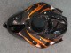 2007-2008 Honda CBR600RR Motorcycle Fairings - Glossy Black Orange Flame UK