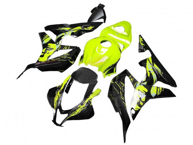 2007-2008 Honda CBR600RR Motorcycle Fairings - Yellow Glossy Black UK