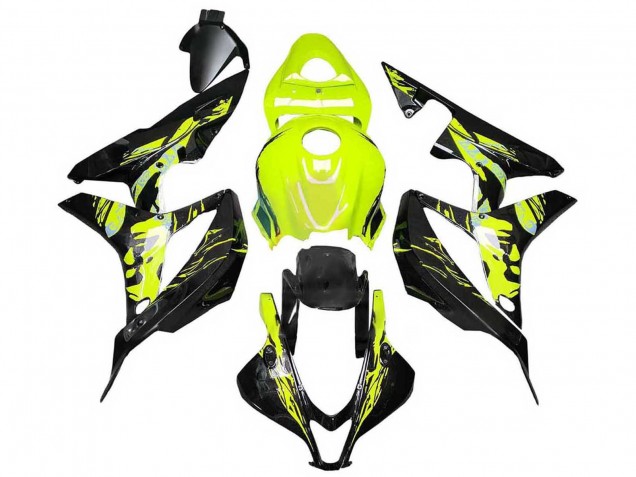 2007-2008 Honda CBR600RR Motorcycle Fairings - Yellow Glossy Black UK