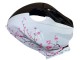 2009-2012 Honda CBR600RR Motorcycle Fairings - White Cherry Blossom Glossy Black UK