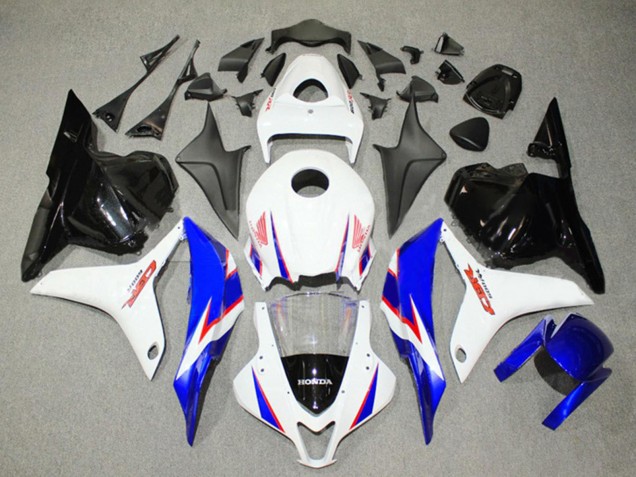 2009-2012 Honda CBR600RR Bike Fairings - White Blue Glossy Black UK