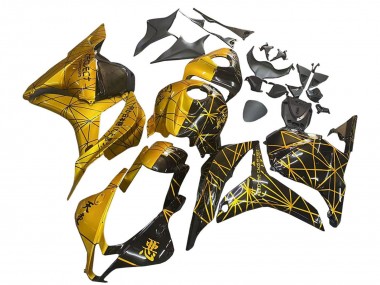 2009-2012 Honda CBR600RR Motorcycle Fairings - Gold Glossy Black UK