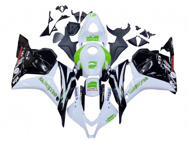 2009-2012 Honda CBR600RR Motorcycle Fairings - White Green Glossy Black Hannspree UK