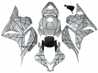 2009-2012 Honda CBR600RR Motorcycle Fairings - White Grey Black Lines UK