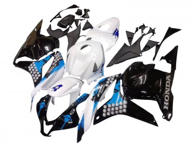 2009-2012 Honda CBR600RR Motorcycle Fairings Kit - White Blue Glossy Black UK