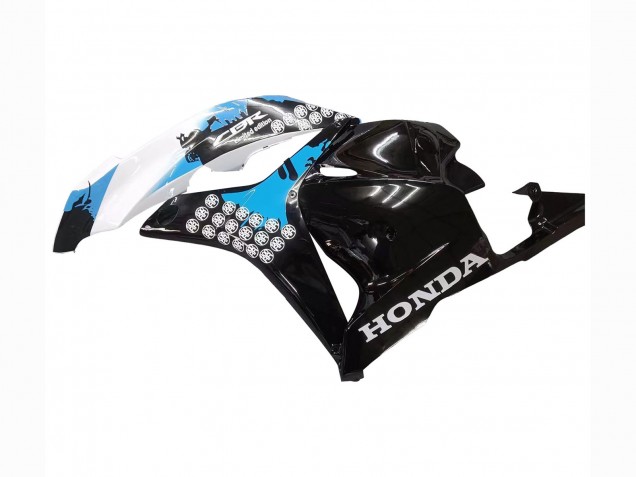 2009-2012 Honda CBR600RR Motorcycle Fairings Kit - White Blue Glossy Black UK