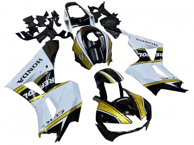 2013-2026 Honda CBR600RR Motorcycle Fairings - White Gold Glossy Black Repsol UK