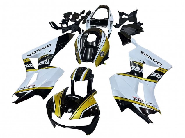 2013-2026 Honda CBR600RR Motorcycle Fairings - White Gold Glossy Black Repsol UK