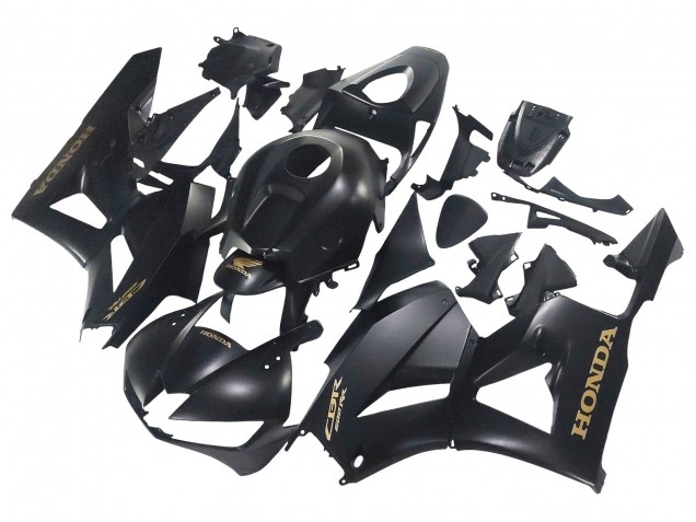 2013-2023 Honda CBR600RR Motorcycle Fairings - Matte Black Gold Decals UK