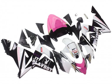 2004-2005 Kawasaki ZX10R Motorcycle Fairings - Black Pink White Playboy Motul UK