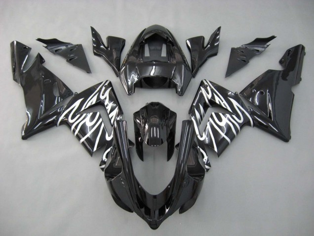 2004-2005 Kawasaki ZX10R Motorcycle Fairings - Black White UK