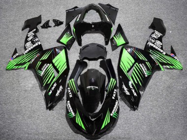 2006-2007 Kawasaki ZX10R Motorcycle Fairings - Glossy Black Green UK