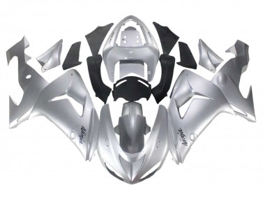 2006-2007 Kawasaki ZX10R Motorcycle Fairings - Silver Black Ninja UK