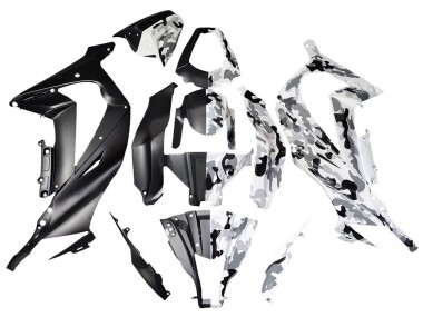 2008-2010 Kawasaki ZX10R Motorcycle Fairings - White Black Split UK