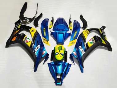 2008-2010 Kawasaki ZX10R Motorcycle Fairings - Blue Yellow Black Shark UK