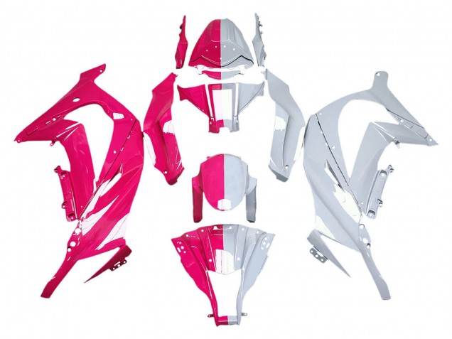 2011-2015 Kawasaki ZX10R Motorcycle Fairings - Pink White Split UK