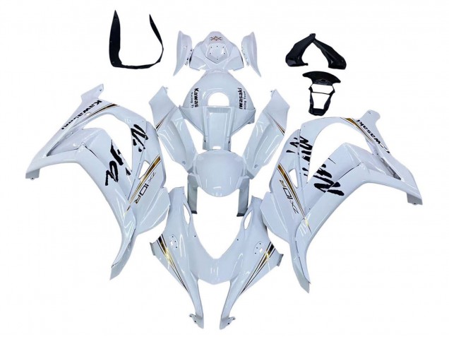 2016-2020 Kawasaki ZX10R Motorcycle Fairings - White Gold Black UK