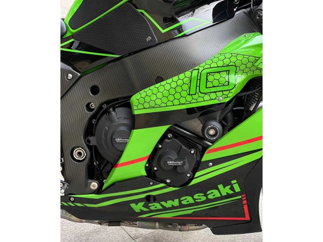 2021-2026 Kawasaki ZX10R Motorcycle Fairings - Green Glossy Black UK