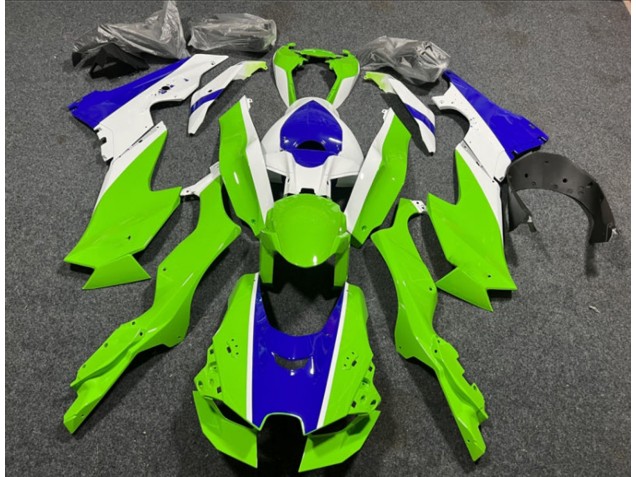 2021-2026 Kawasaki ZX10R Motorcycle Fairings - White Green Blue UK