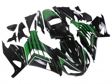 2012-2024 Kawasaki ZX14R ZZR1400 Motorcycle Fairings - Green Glossy Black Stripe UK