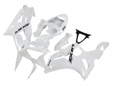 2003-2004 Kawasaki ZX6R Motorcycle Fairings - White Black Decals UK