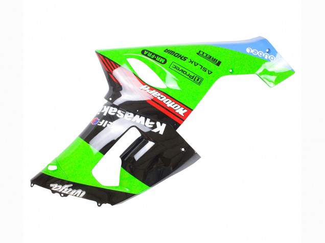 2005-2006 Kawasaki ZX6R Motorcycle Fairings - Green Red Black Elf 66 UK