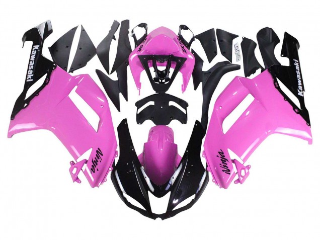 2007-2008 Kawasaki ZX6R Motorcycle Fairings - Black Pink Ninja UK