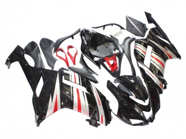 2007-2008 Kawasaki ZX6R Motorcycle Fairings - Black Silver Red Ninja UK
