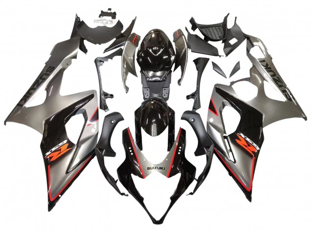 2005-2006 Suzuki GSXR 1000 Motorcycle Fairing - Silver Black Red UK