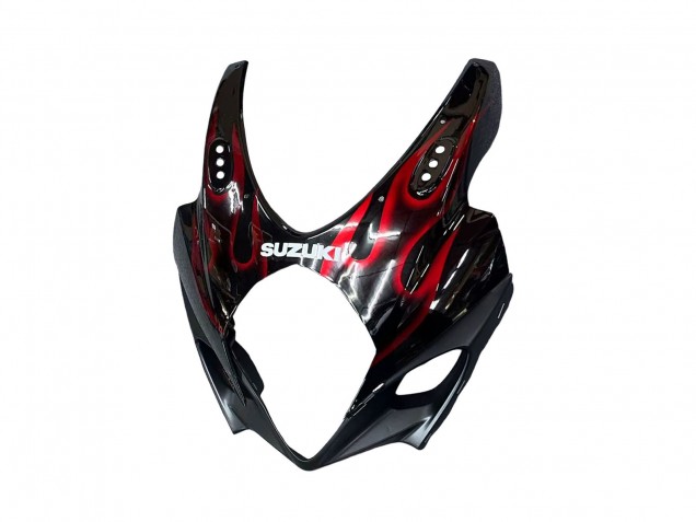 2007-2008 Suzuki GSXR 1000 Motorcycle Fairings - Black Red Flame UK