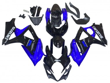 2007-2008 Suzuki GSXR 1000 Motorcycle Fairing Kits - Blue Glossy Black UK