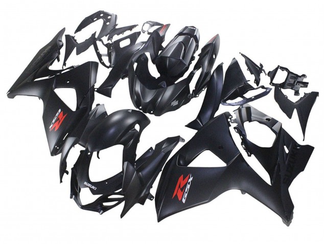 2007-2008 Suzuki GSXR 1000 Motorcycle Fairings - Matte Black Red Decal UK