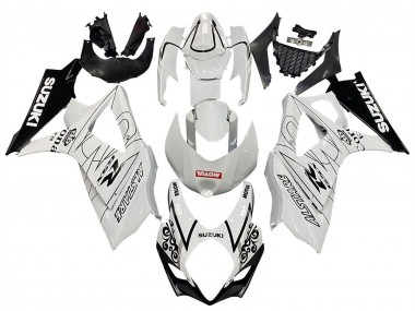 2007-2008 Suzuki GSXR 1000 Motorcycle Fairings - White Black Alstare Corona Motul UK